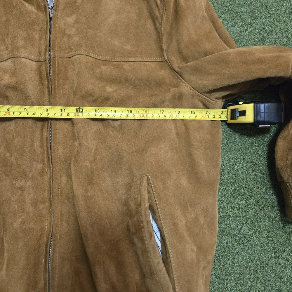 TOL & AR Leather Wear Jacket Men's Cognac Suede Size XS See Pic For Condition